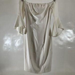 Bebe Bell Sleeve White Dress Size 00